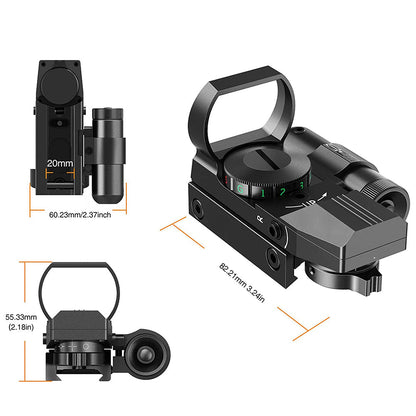 1x22x33 Red Green Dot Sight for 20mm Rail 5 Brights